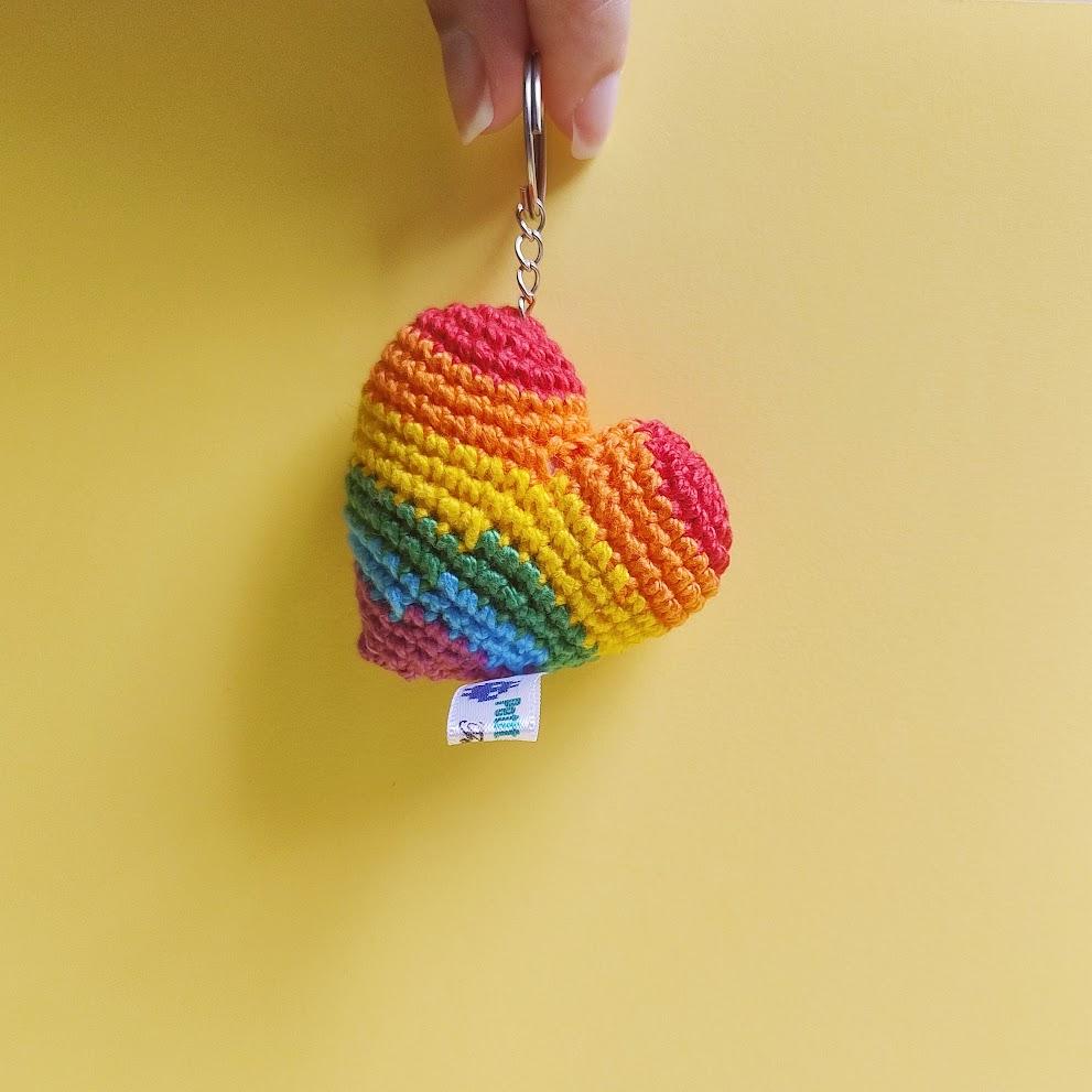 Chaveiro Mini Coração Bandeira Lgbt+ Arco-íris