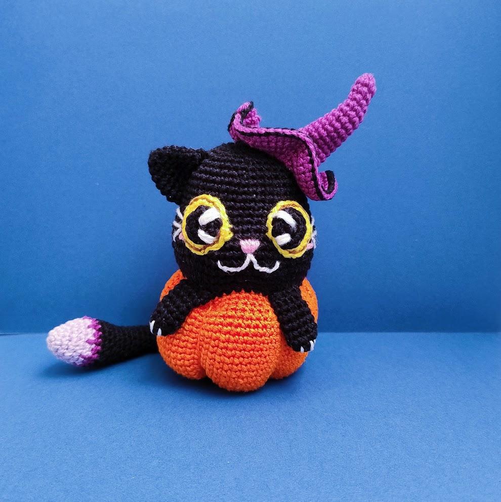 Gato na Abóbora Decoração de Halloween