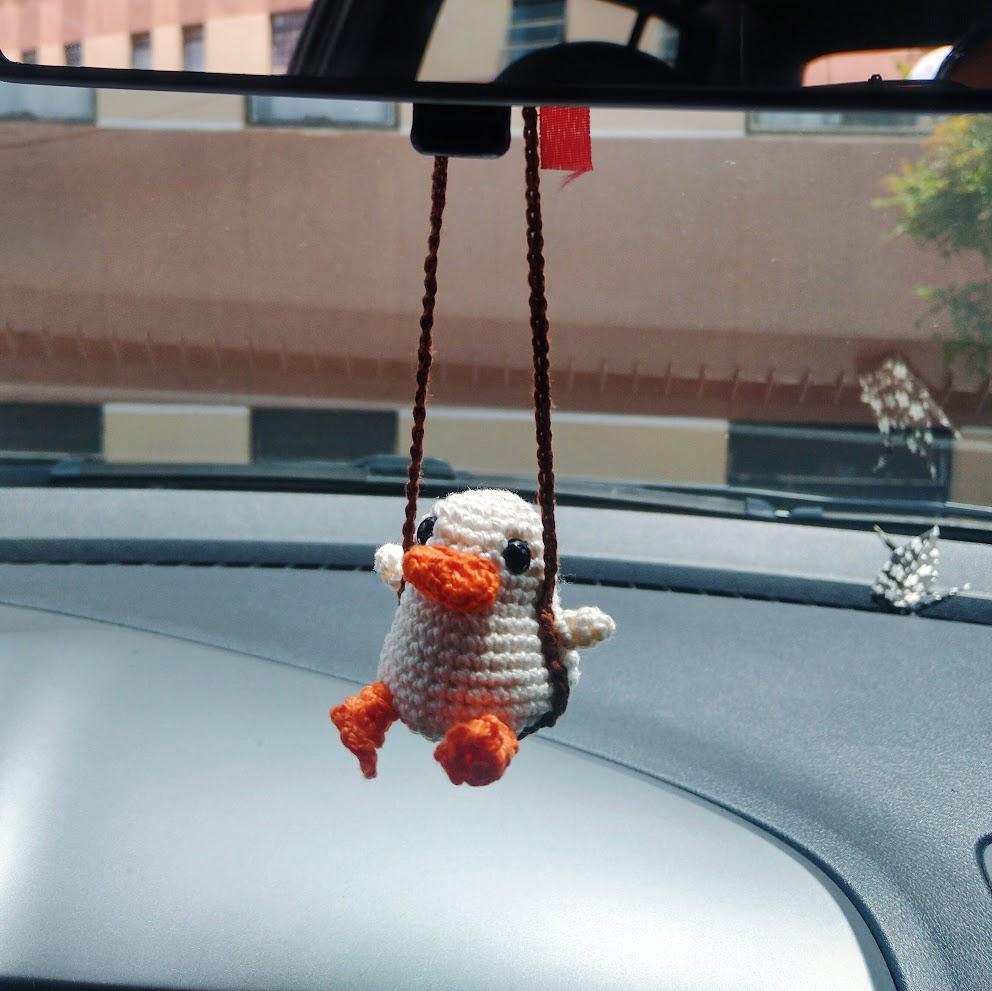 Enfeite de Retrovisor de Carro Pato no Balanço