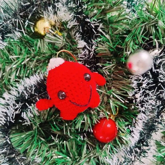 Enfeite de Natal de Bolinha Vermelha