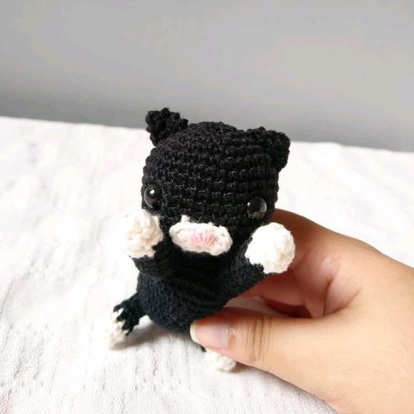 Gatinho Brincando Preto Com Branco