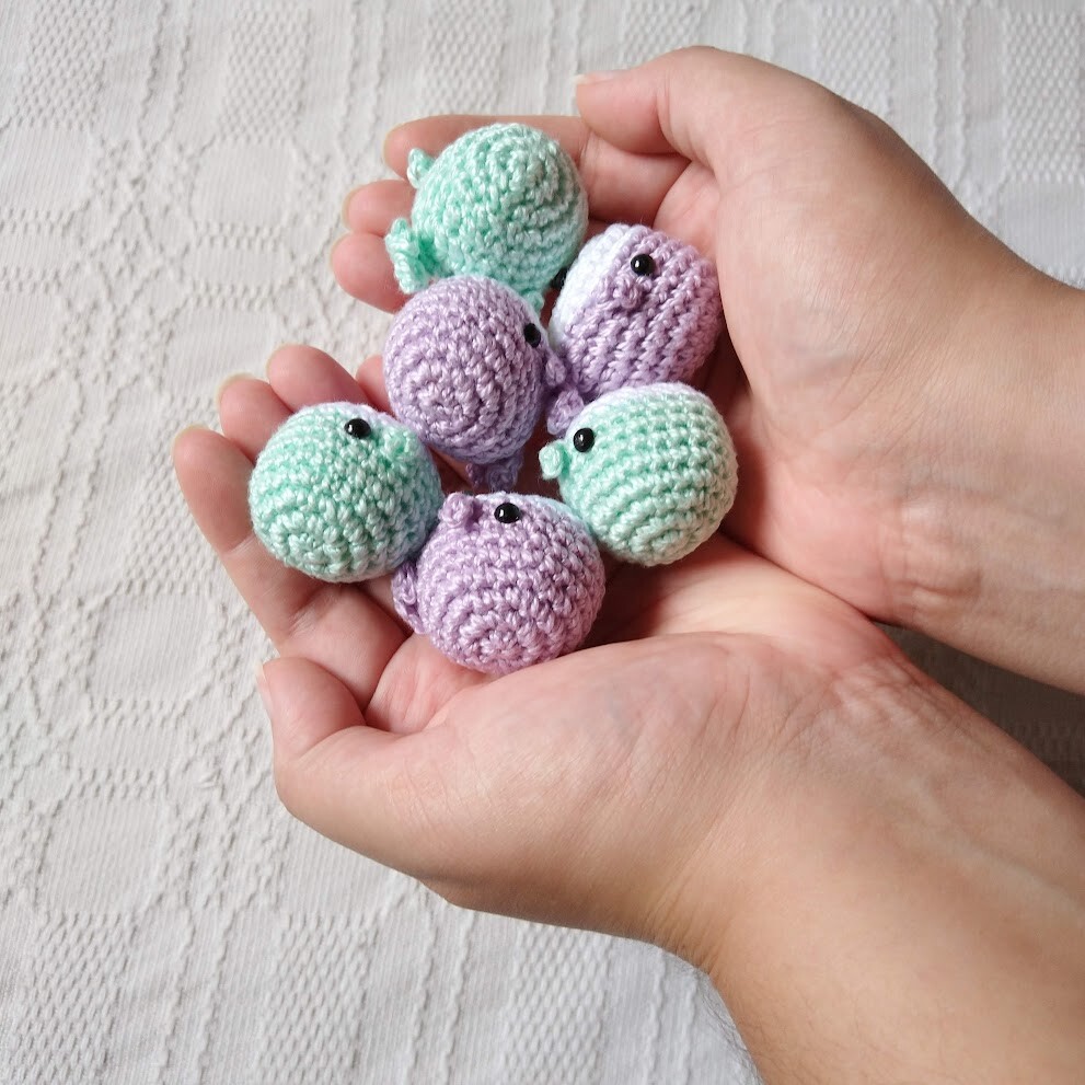 Kit 3 Chaveiros de Baleias Pastel