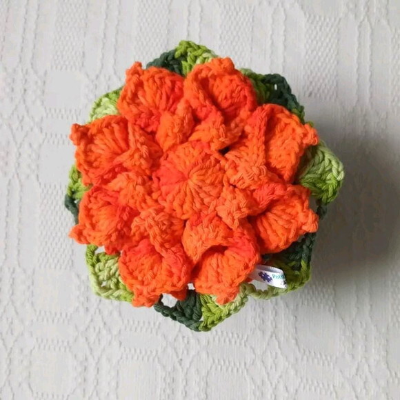 Peso De Porta De Vasinho De Flor Laranja