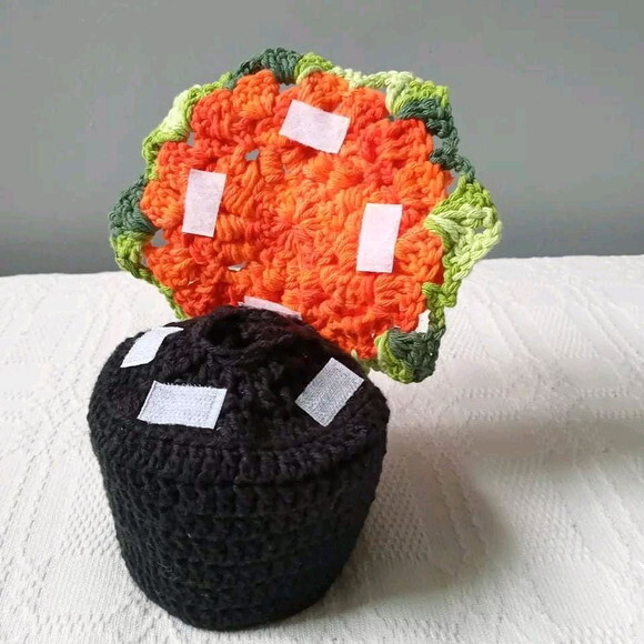 Peso De Porta De Vasinho De Flor Laranja