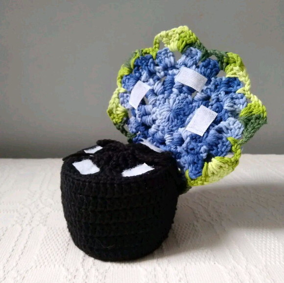 Peso De Porta De Vasinho De Flor Azul