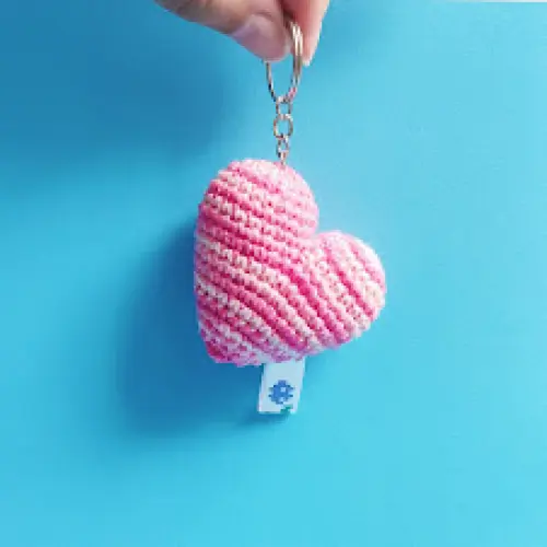 Chaveiro Mini Coração Rosa Mesclado