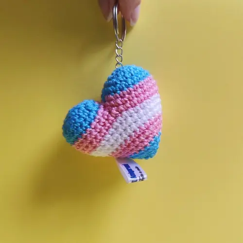 Chaveiro Mini Coração Bandeira Lgbt+ Trans