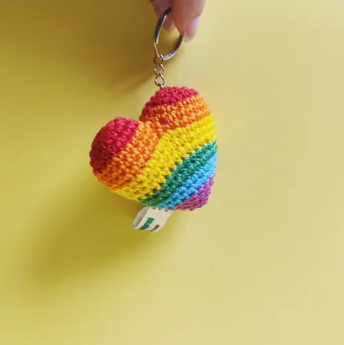 Chaveiro Mini Coração Bandeira Lgbt+ Arco-íris