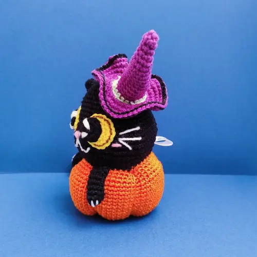 Gato na Abóbora Decoração de Halloween