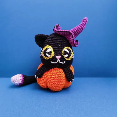 Gato na Abóbora Decoração de Halloween
