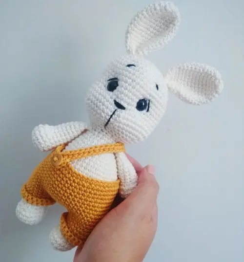 Coelho de Roupa Amarelo Mostarda