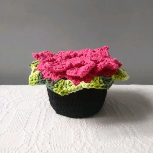 Peso De Porta De Vasinho De Flor Rosa