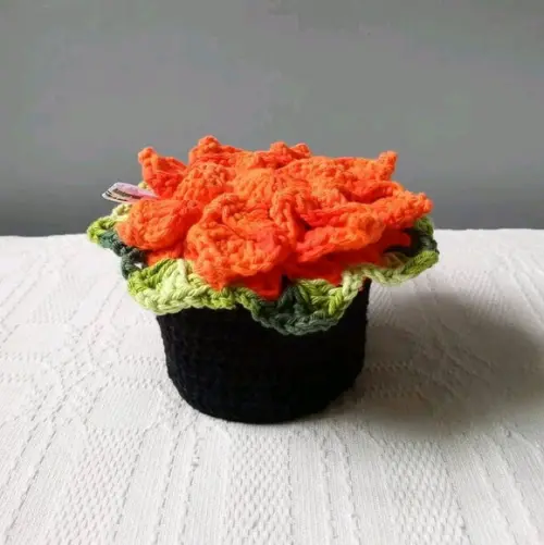 Peso De Porta De Vasinho De Flor Laranja