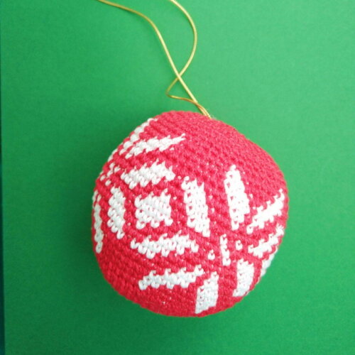 Enfeite de Natal Grande de Bola com Floco de Neve
