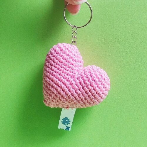 Chaveiro Mini Coração Rosa