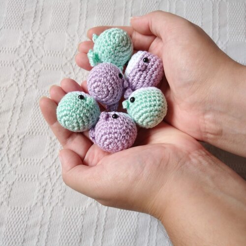 Kit 3 Chaveiros de Baleias Pastel