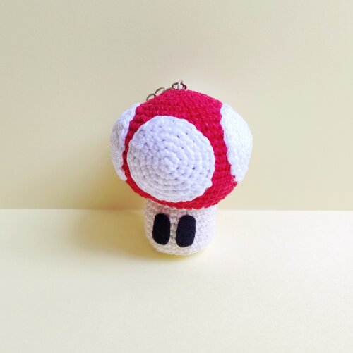 Chaveiro Cogumelo do Mario Vermelho (crescimento)