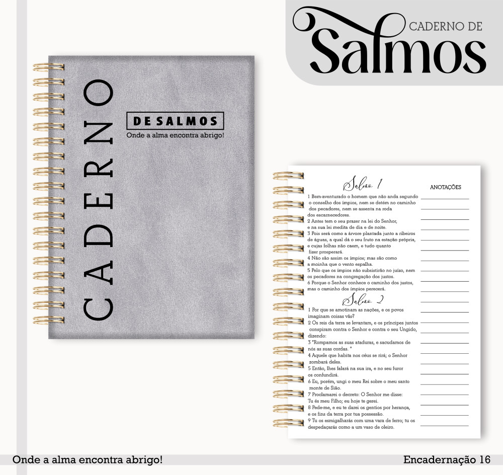 Caderno de Salmos Masculino PNG PDF Digital