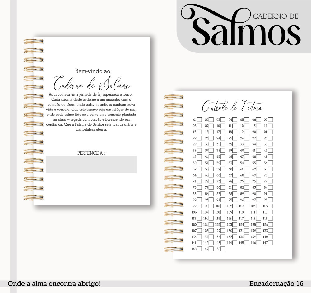 Caderno de Salmos Masculino PNG PDF Digital