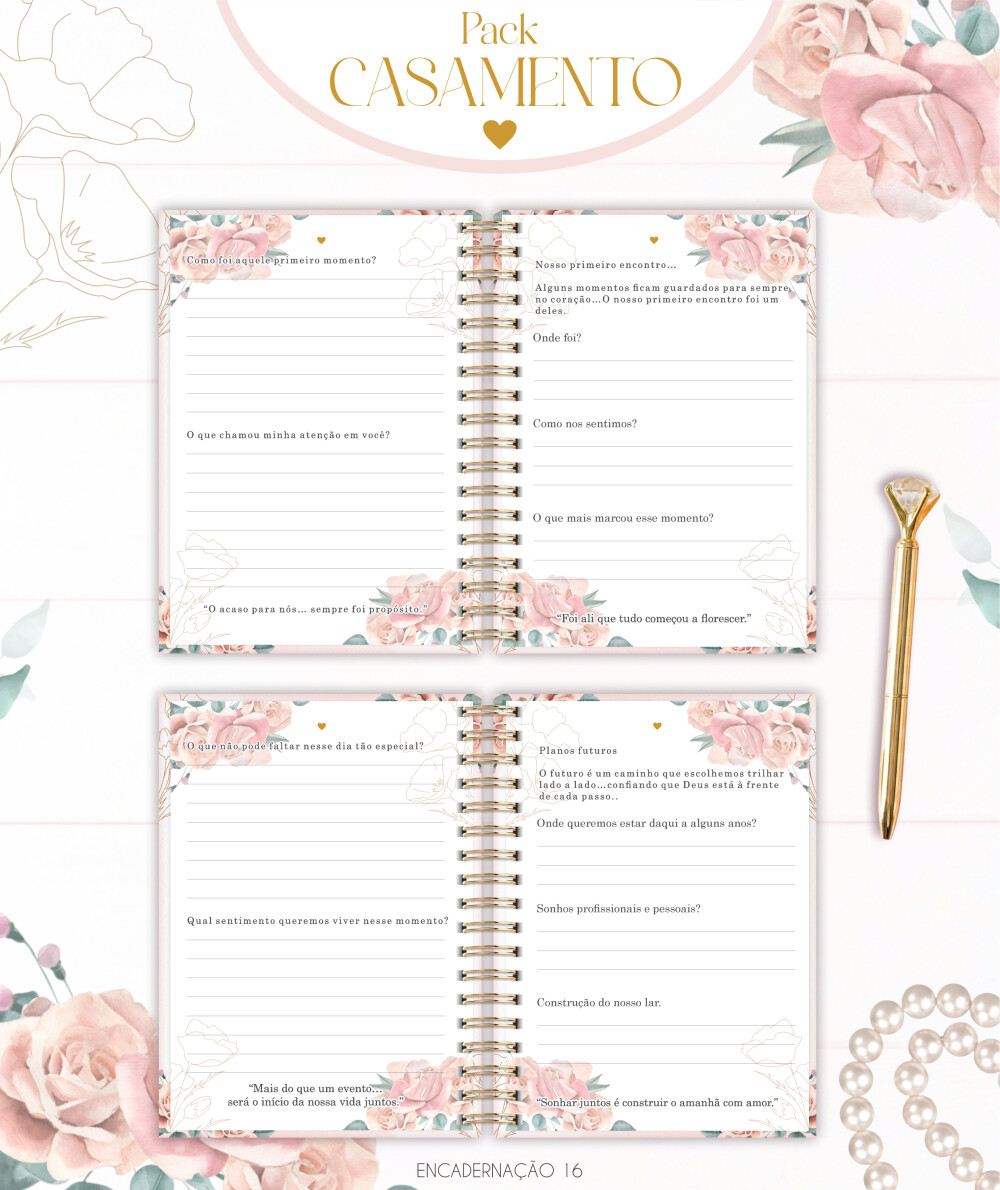 Kit Encadernação Casamento Completo PDF Para Imprimir