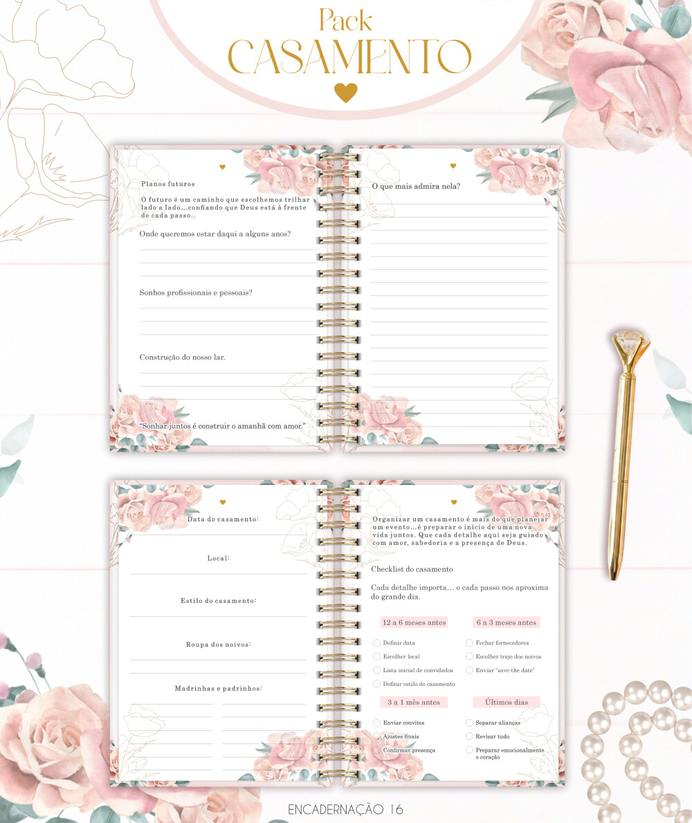 Kit Encadernação Casamento Completo PDF Para Imprimir