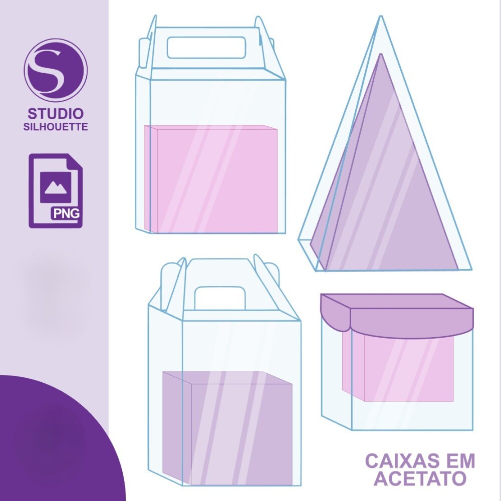 Mockup e Molde Caixa Acetato PDF Studio Digital