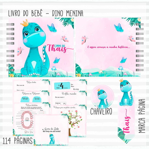 Livro do Bebê Dino Menina - Arquivo Digital