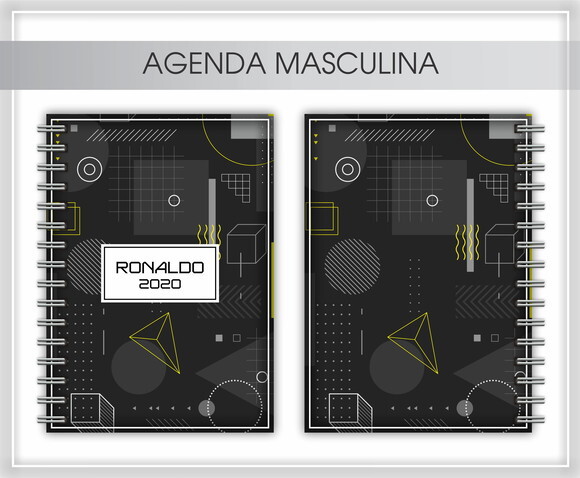 Agenda Masculina + Arte para caneca - Arquivo Digital