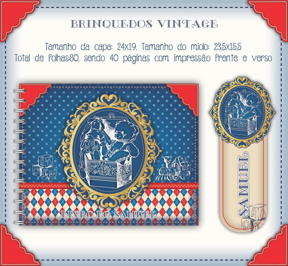Livro do Bebê Brinquedos Vintage - Arquivo Digital