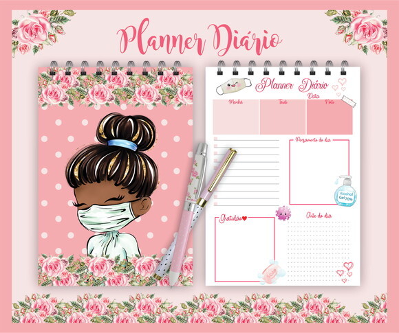 Planner Diário Nossos Heróis Corona - Rosa