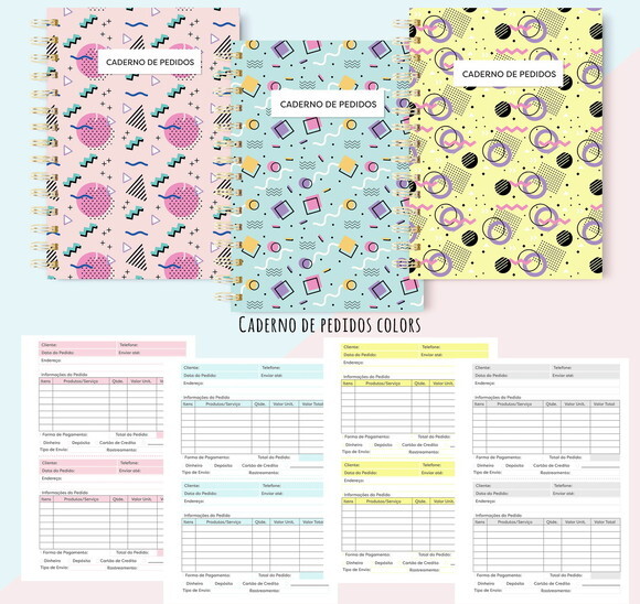 Combo Caderno Meus Pedidos Candy Color