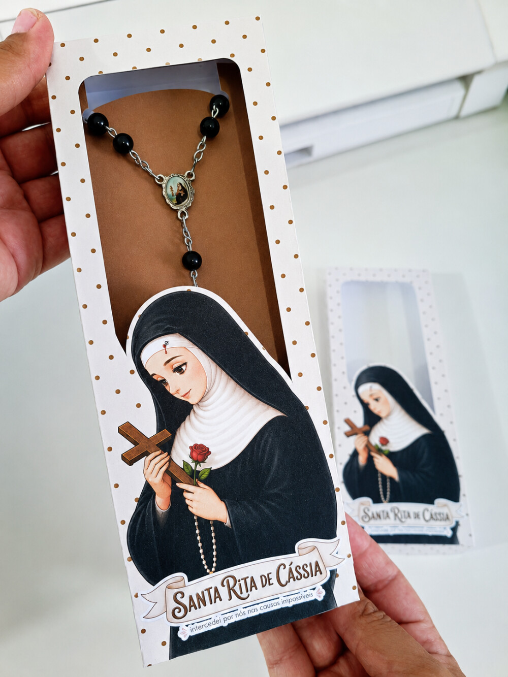 Caixa para Terço Santa Rita PDF SVG DXF Arquivo Digital