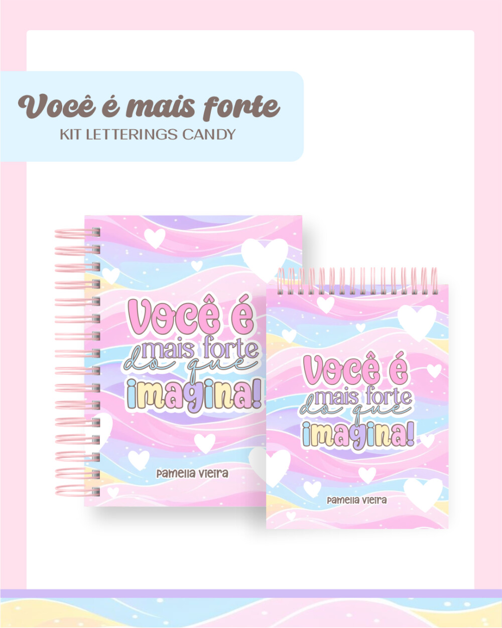 Agenda Escolar Lettering Candy 2027 PDF PNG Arquivo Digital