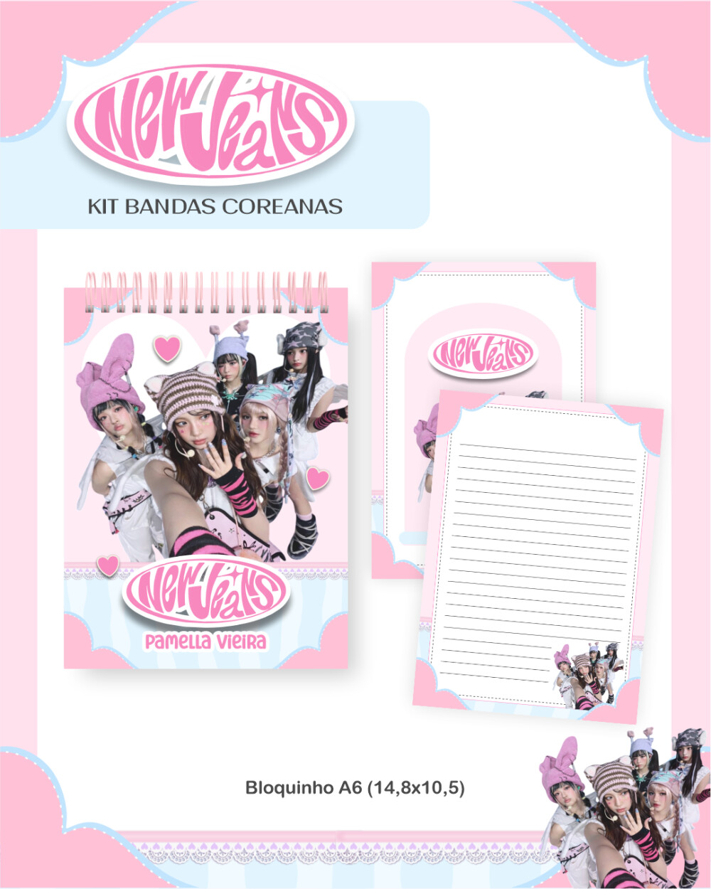 Agenda Escolar NEWJEANS 2027 Arquivo Digital PDF PNG