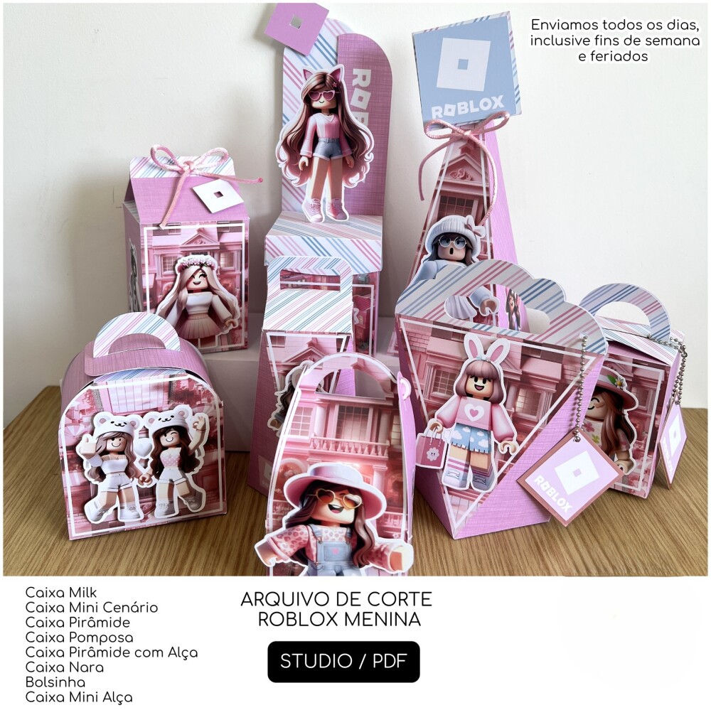 Kit Festa Roblox Menina Luxo PDF Studio Arquivo Digital