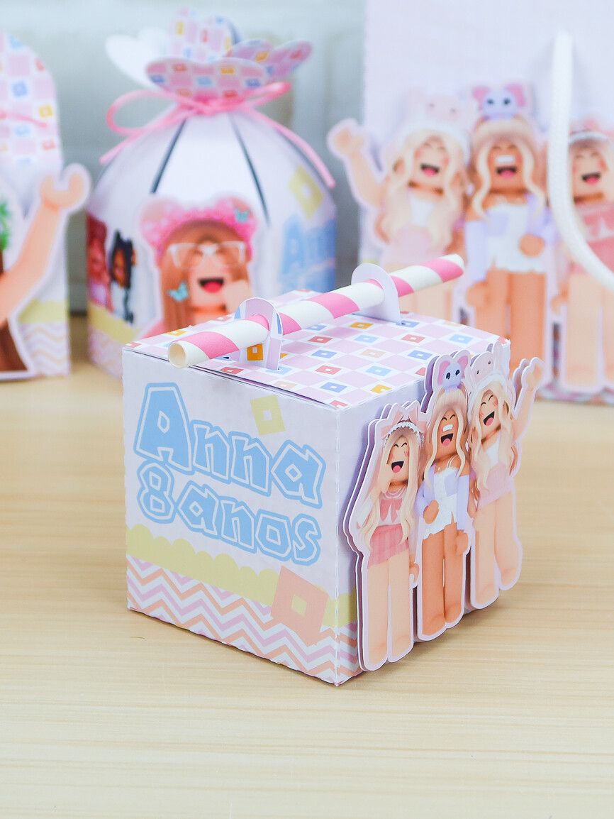 Kit Festa Roblox Menina Rosa PDF Studio Arquivo Digital