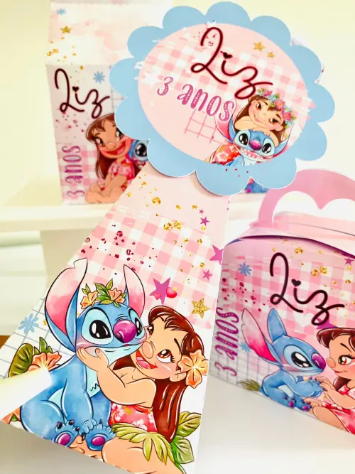 Kit Festa Lilo e Stitch Aquarela