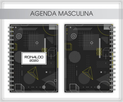 Agenda Masculina + Arte para caneca - Arquivo Digital