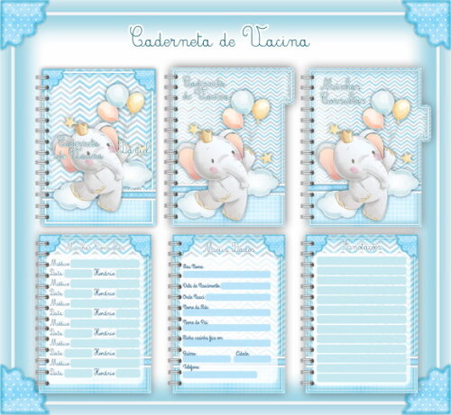 Caderneta de Vacina Elefantinho Menino - Arquivo Digital