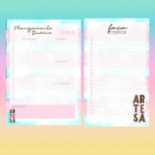 Desk Planner Artesã Sem Personalização - Arquivo Digital