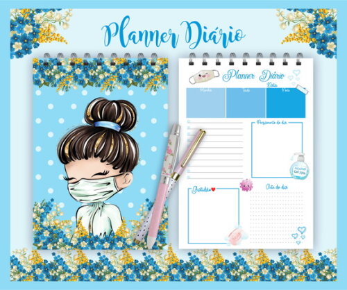Planner Diário Nossos Heróis Corona - Azul