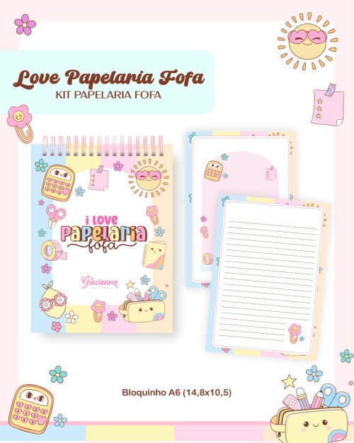 Agenda Escolar Papelaria Fofa 2027 PDF PNG Arquivo Digital
