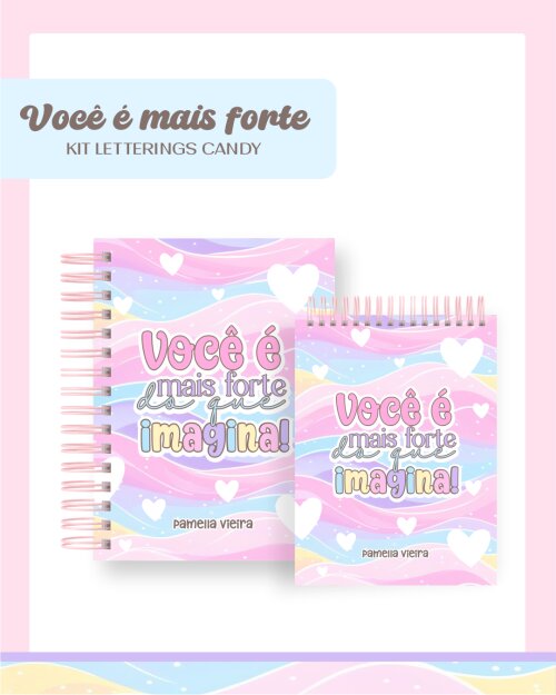 Agenda Escolar Lettering Candy - Arquivo Digital