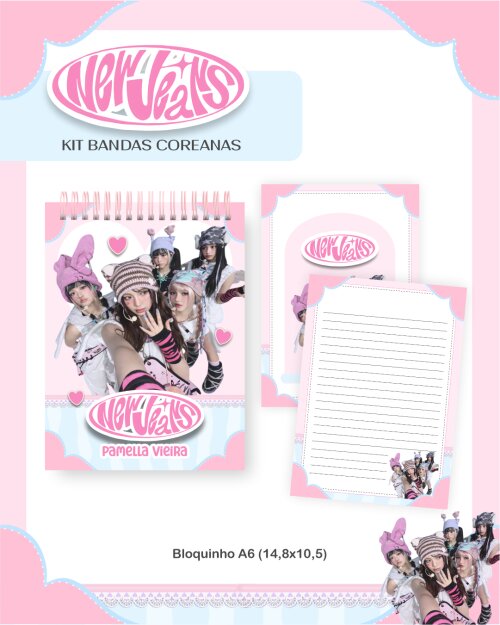 Agenda Escolar NEWJEANS 2027 Arquivo Digital PDF PNG