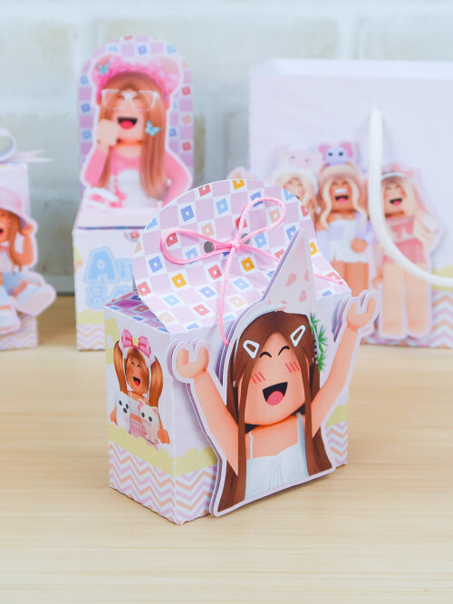 Kit Festa Roblox Menina Rosa PDF Studio Arquivo Digital