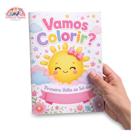 Revistinha para Colorir Primeira Volta ao Sol Menina PDF Para Imprimir