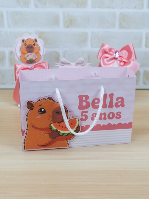 Sacolinha Capivara Menina - Arquivo Digital
