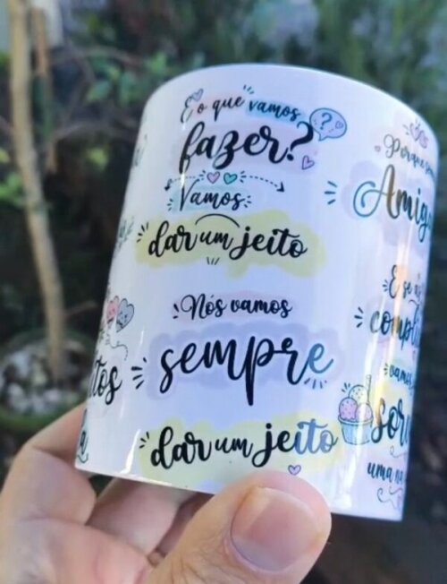 Arte Caneca Amigas Mesmo Assim: Arquivo Digital (Corel e PDF)