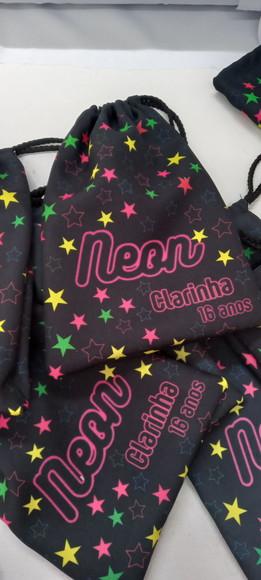 Kit 10 Saquinho Surpresa Tema Neon