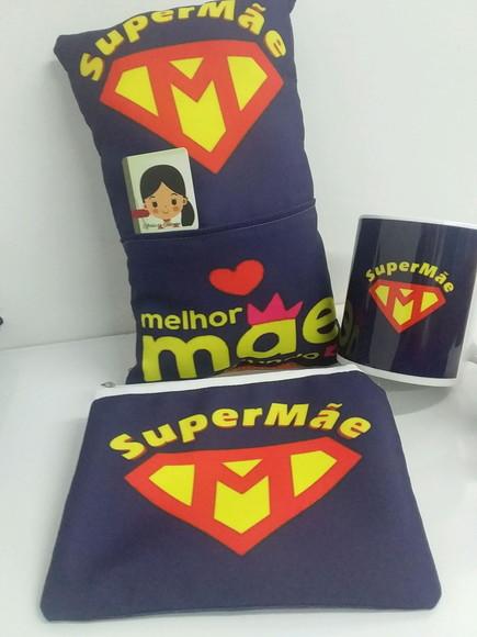 Kit dia das mães, almofada, caneca e necessarie